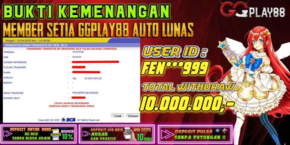 🎁BUKTI WITHDRAW PLAYER AKTIF HARI INI,, SELAMAT KEPADA PLAYER SETIA GGPLAY88 🎁