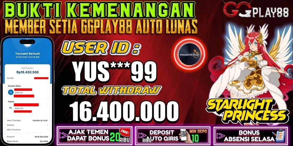 bUKTI KEMENANGAN STARLIGHT PRINCESS