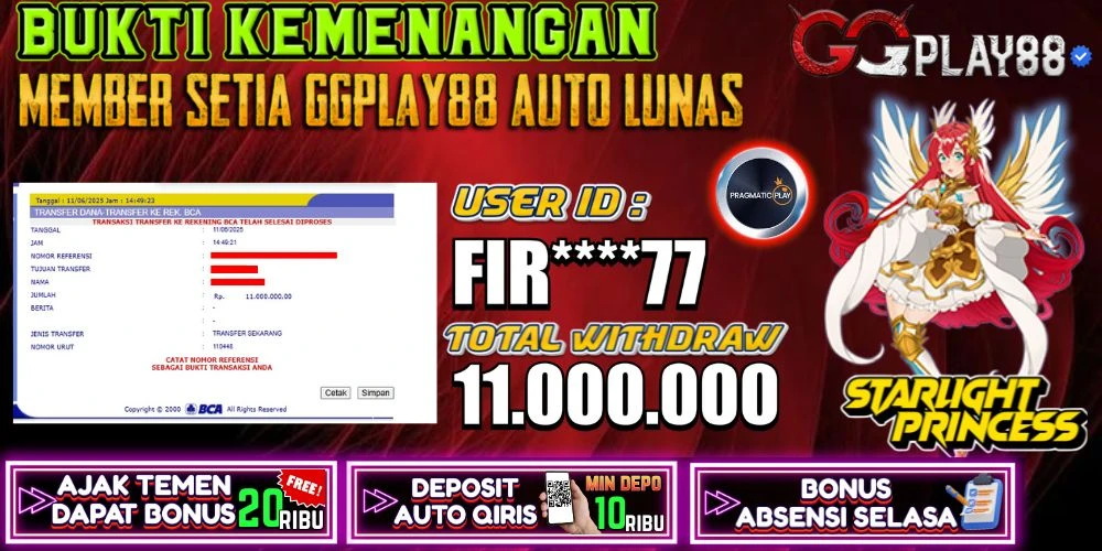 BUKTI KEMENANGAN STARLIGHT PRINCESS
