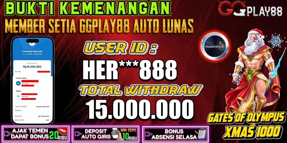BUKTI KEMENANGAN GATES OF OLYMPUS XMAS 1000